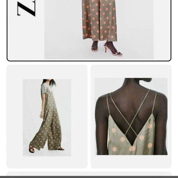 Zara polka dot long jumpsuit! excellent condition - Picture 1 of 6